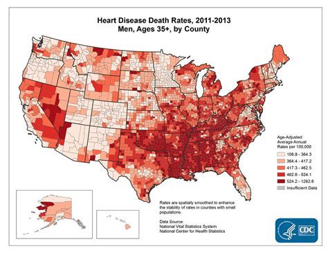 Counties with the highest heart disease rates in Illinois